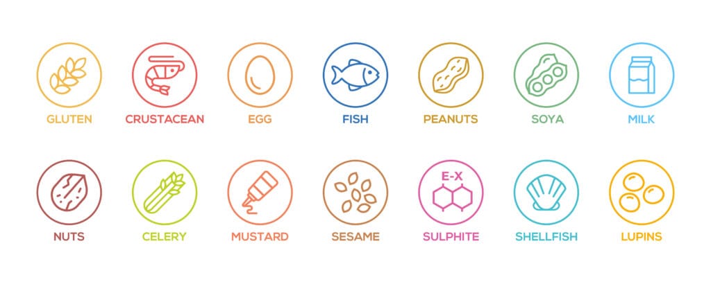 Images displaying different kinds of food allergies