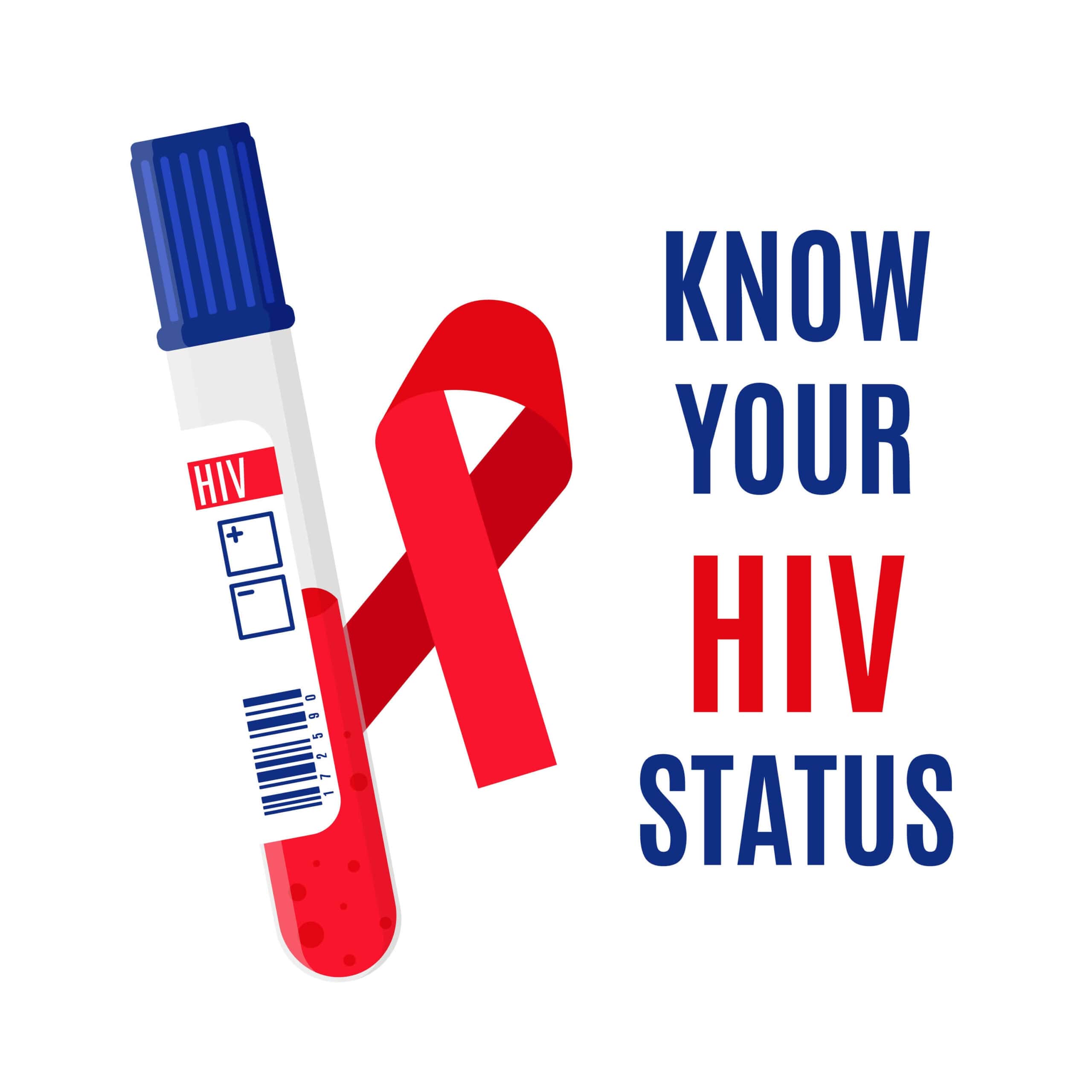 illustration with text displaying know your hiv status